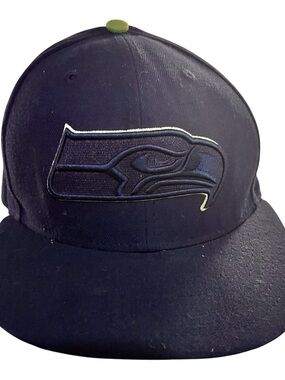 Seattle Seahawks Navy Snapback Hat with Lime Accent